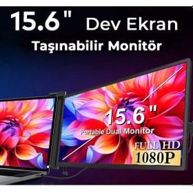 Resim Ultrax 15.6" Tekli Taşınabilir Monitör Çoklu Ekran Fhd Notebook Monitör 