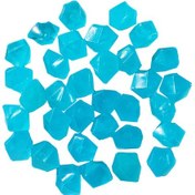 Resim Geeksen Akvaryum Bahçe Dekorasyonu Işıklı Resin Taşları, 200 Adet/hopak, Açık Mavi, Gece Parlaklığı Sağlar 