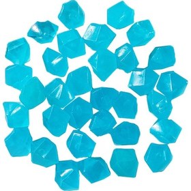 Resim Geeksen Akvaryum Bahçe Dekorasyonu Işıklı Resin Taşları, 200 Adet/hopak, Açık Mavi, Gece Parlaklığı Sağlar 