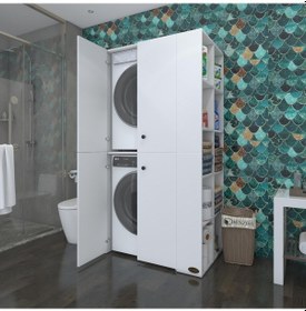Resim Kenzlife Çamaşır-Kurutma Makinesi Dolabı Kapaklı Fedyenkamdf Byz 180 090 60 % 100 Mdf Full Mdf Banyo Arkalıksız Çok Renkli 