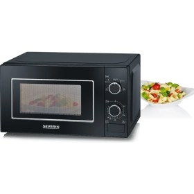 Resim Severin Severın Mikrodalga Fırın, Döner Tabla Dahil (Ø 24,5cm), 700W, Mw 7897, Siyah/krom 