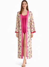 Resim SUGULL Beli Kemerli Uzun Kimono 
