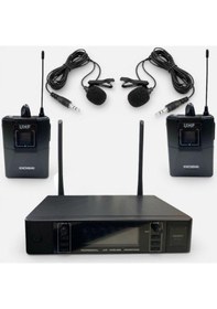 Resim Rose Rw-211-yy Uhf Kablosuz Telsiz Çift Yaka Mikrofon 2x100 Kanal 