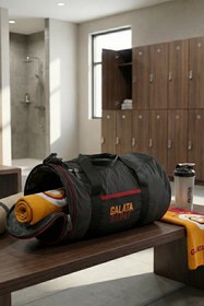Resim Galatasaray Lisanslı Silindir Siyah Orijinal Spor Çantası 