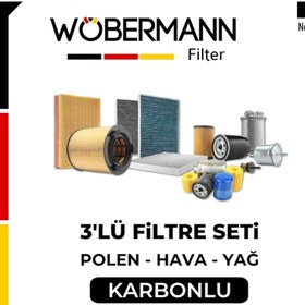 Resim Wöbermann Volvo S80 1.6 D2 Filtre Bakım Seti 2012-2015 3lü Karbonlu 