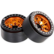 Resim Moveevo 1/10 Rc Tırmanma Aracı İçin 55mm Çapında Metal Jant - 8 Delikli Siyah Altın Renk 