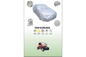 Resim Dokaca Gri Renault Twizy 2012 - 2021 Uyumulu Oto Branda, Araba Brandası, Koruyucu Örtü 