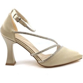 Resim Ayakkabımood 01 Lp 9 Cm Ten Saten Kadın Topuklu Ayakkabı Ten Rengi 