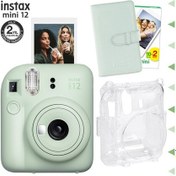 Resim Fujifilm Instax Mini 12 Fotoğraf Makinesi + 20'lu Film + Laporta Albüm + Şeffaf Kılıf Seti Yeşil 