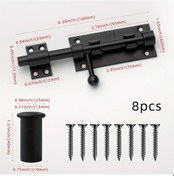 Resim Globalbloom Siyah 6.3in Paslanmaz Çelik Sürgü Kapı Mandalı 304 Kalite Ahşap Kapılar İçin 