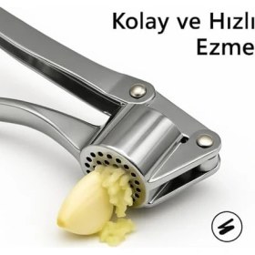 Resim Sarımsak Ezici - Kollu Pres Modeli | Dayanıklı Krom Malzeme | Ergonomik Tutma Sapı | Ezme ve Püreleme Için Pratik Mutfak Yardımcısı 