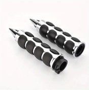 Resim Dashanshop Krom Harley Davidson Dyna Sportster Road King 25mm Siyah Kauçuk Motor Tutacakları 