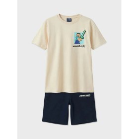Resim LC Waikiki Lcw Kids Bej Minecraft Baskılı Erkek Çocuk Tişört ve Şort 