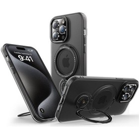 Resim Ally Apple Uyumlu iPhone 14 Plus Magsafe Standlı Manyetik Silikon Kılıf 