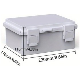 Resim Willowhaven Abs Plastik Elektrik Proje Kutusu Snap Buckle 220x170x110mm Montaj Plakalı Gri Şeffaf 
