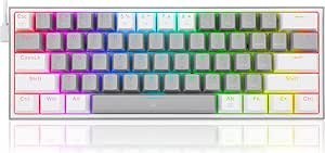 Resim Redragon K617 Fizz RGB Red Switch Kablolu Gri/Beyaz Compact Gaming (Oyuncu) Klavye 