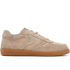 Resim Derimod Kadın Camel Bağcıklı Süet Deri Sneaker, Kışlık Spor Ayakkabı 25AFD220910 
