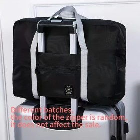 Resim Gateesat Siyah Katlanır Oxford Çanta - Ayarlanabilir Askılı Geniş Seyahat Çantası Siyah 