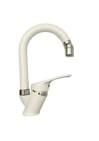 Resim Beyaz Mix Lavabo Mutfak Bataryası Oynar Başlıklı Garantili Musluk Aç Kapa Kollu Beyaz 
