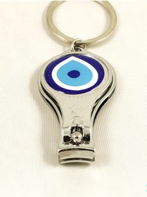 Resim Nazar Boncuk Desenli Tırnak Makaslı Anahtarlık Çok Renkli 