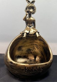 Resim Dekoratif Polyester Çerezlik&telefonluk Biblo Gold Siyah Eskitme 