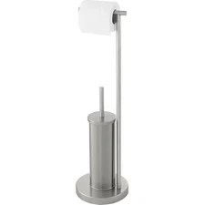 Resim Binbirreyon Krom Ayaklı Tuvalet Kağıtlığı ve Tuvalet Fırçası Standlı 69 cm LB025 