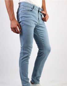 Resim Erkek Taşlamalı Slim Fit Likralı Açık Mavi Kot Jean Pantolon Hlthe001956-A 