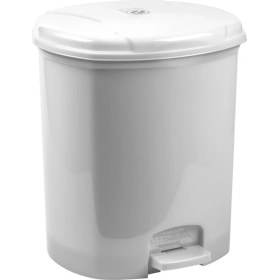 Resim Bee Home Pedallı Basmalı Açılır Kapak İç Kovalı Ofis Banyo Mutfak Çöp Kutusu Kovası / 12 Litre / Beyaz / Plastik / 33x30x27 Cm. 