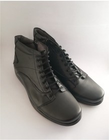 Resim Hakiki Deri Büyük Numara Erkek Bot Siyah 