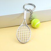 Resim Şık Mini Tenis Raketi Anahtarlık - Alaşım, Çantalar & Sırt Çantaları için Özelleştirilebilir Spor Temalı Süs 