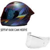 Resim LS2 RAPID 2 OPTIK MAT MAVİ-MOR KASK ŞEFFAF KASK CAMI HEDİYELİ 