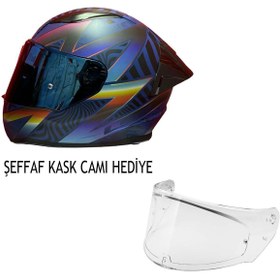 Resim LS2 RAPID 2 OPTIK MAT MAVİ-MOR KASK ŞEFFAF KASK CAMI HEDİYELİ 