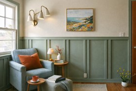 Resim Pre-Cut Wall Molding Kit, Paintable-Lightweight Shaker Paneling - 45" (114cm) & 150" (381cm) / 7.5 cm (3") 
