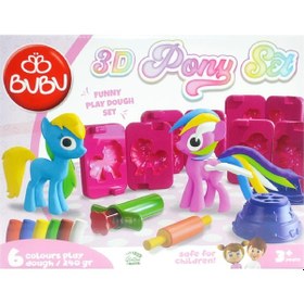 Resim Bubu 3D Unicorn Oyun Hamuru Kalıbı Ve 6 Renk Oyun Hamuru Set 
