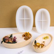 Resim Kendin Yap Silikon Kalıp Mum Kavanozları, Oval Reçine El Sanatları & Alçı Çimento Kalıpları - Ev Dekorasyonu, Saksılar, Sabun Yapımı, Banyo Bombaları için Yeniden Kullanılabilir Toksik Olmayan Saklama Tepsileri 