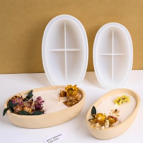 Resim Kendin Yap Silikon Kalıp Mum Kavanozları, Oval Reçine El Sanatları & Alçı Çimento Kalıpları - Ev Dekorasyonu, Saksılar, Sabun Yapımı, Banyo Bombaları için Yeniden Kullanılabilir Toksik Olmayan Saklama Tepsileri 