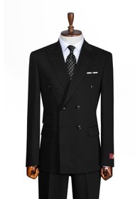 Resim İlayda Emir Luxury, İtalyan Kesim,slim Fit, Kruvaze, Erkek Takım Elbise Siyah 