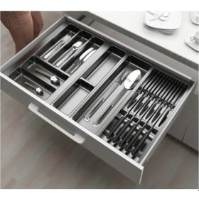 Resim Mutfak, Modüler Bıçaklıklı Kaşıklık Seti, Antrasit, 74 x 48 cm (Enden-Boydan 3,5 cm Kesilebilir) 