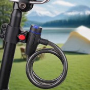 Resim 1 Adet 70cm Ağır Hizmet Tipi Motosiklet ve Bisiklet Zincir Kilidi - Anahtarlı Hırsızlık Karşıtı Metal Güvenlik Kilit, Siyah Örgülü Kablo, El Kontrol Cihazı & Parlak Yüzeyli Dış Mekan, Kamp, Seyahat Kullanımı İçin, Şık Metalik Bitiş | Sağlam Metal Yapı, Bisiklet Kilidi 