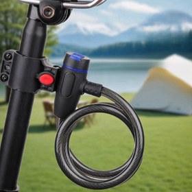Resim 1 Adet 70cm Ağır Hizmet Tipi Motosiklet ve Bisiklet Zincir Kilidi - Anahtarlı Hırsızlık Karşıtı Metal Güvenlik Kilit, Siyah Örgülü Kablo, El Kontrol Cihazı & Parlak Yüzeyli Dış Mekan, Kamp, Seyahat Kullanımı İçin, Şık Metalik Bitiş | Sağlam Metal Yapı, Bisiklet Kilidi 