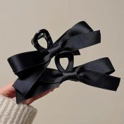 Resim Storemax Okavango Kadın Siyah Saten Çift Taraflı Fiyonk Mandal Toka,kadın Çocuk Mandal Toka, Lastik Toka Seti, Toka Organizer, Toka, Kız Çocuk Toka, Kadife Toka 