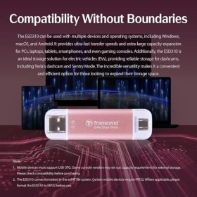 Resim Transcend ESD310 512 GB Çift Usb-C/a Harici SSD iPhone 17/16/15, Macbook, iPad ve Pc Için 1050 Mb/sn Ultra Hızlı Sürücü | Hızlı Dosya Aktarımı TS512GESD310P 