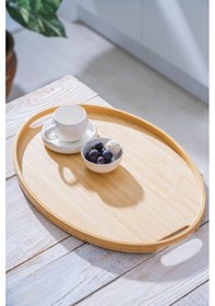 Resim Acar Bambu Sunum Tepsi - 45 Cm Kahverengi 