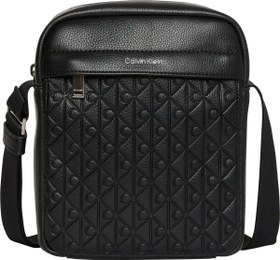 Resim Calvin Klein EMBLEM AOP EMBOSS REPORTER Erkek Siyah Omuz Çanta 