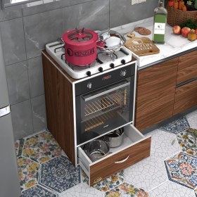 Resim Kenzlife ankastre modülü kabini argon cvz fırın ocak dolabı çekmeceli sabit tabla 