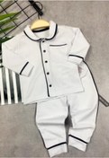 Resim Beren Kids Unisex Bebek Beyaz Sade Bebek Alt Üst Pijama Takımı. 