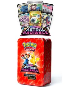 Resim Pokemon 72'li Oyun Kartı Metal Kutu Sword Shield Astral Radiance 