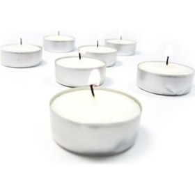 Resim Nikah Şekeri Market Beyaz Mumlar Tealight Mum 50 Adet 