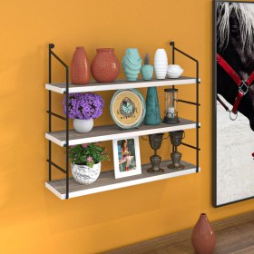 Resim Kenzlife Mutfak Banyo Duvar Rafı Junzi Mat Cordoba Suntalam 070 Y 60 G 15 D 3 Katlı Beyaz 