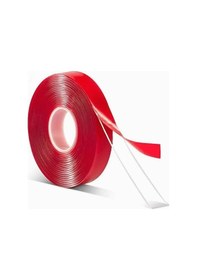 Resim Çift Taraflı Silikonlu Bant 20mmx33m Şeffaf Kırmızı Silikon Vhb 